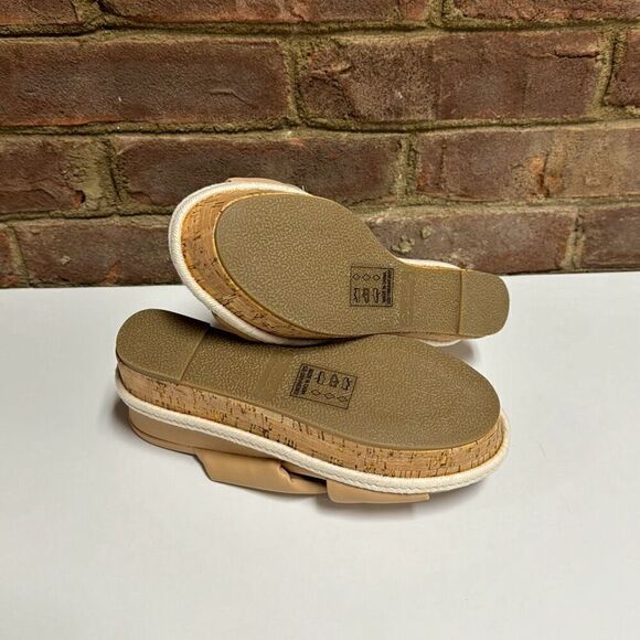 Qupid Beige Puff Slide Platform Wedge Sandal Size 6 NEW - Picture 6 of 8